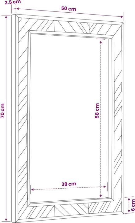 Immagine prodotto vidaXL Badezimmer Spiegel (50 x 70 cm)