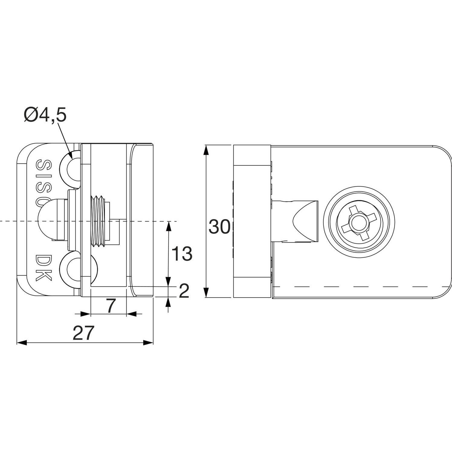Thumbnail - Siso, Möbelausstattung, Glastürscharnier Square Set, Glas 4-6 mm 43x30 mm, Zink schwarz (1 Stk.)