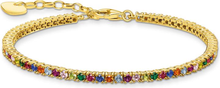 Immagine prodotto Thomas Sabo Bracciale pietre colorate (19 cm, Doratura in oro giallo 750, Argento 925)