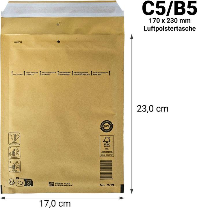 Fimar Briefumschlag 170x230 mm (C5/B5) – Luftpolster-Versandtasche (1 pcs.)