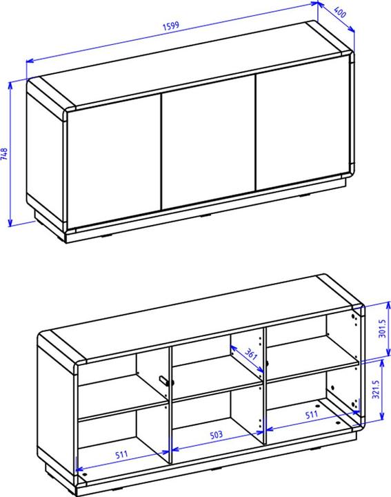Image du produit Helvetia Möbel Raven (160 x 40 x 75 cm)