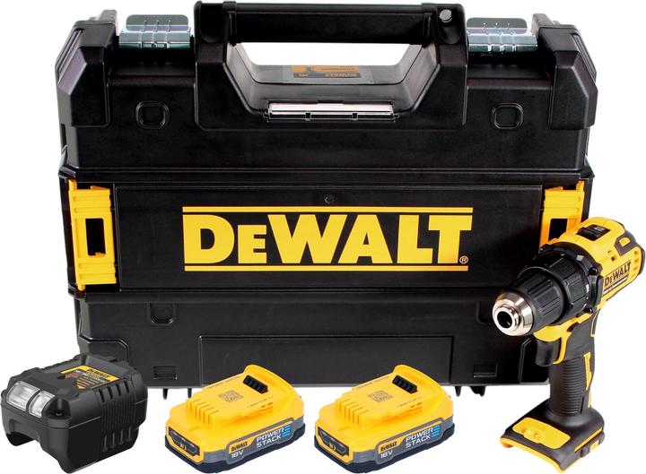 Produktbild DeWalt DCD 708 E2T Akku Bohrschrauber 18 V 65 Nm Brushless + 2x Powerstack Akku 1,7 Ah + Ladegerät (Akkubetrieb)