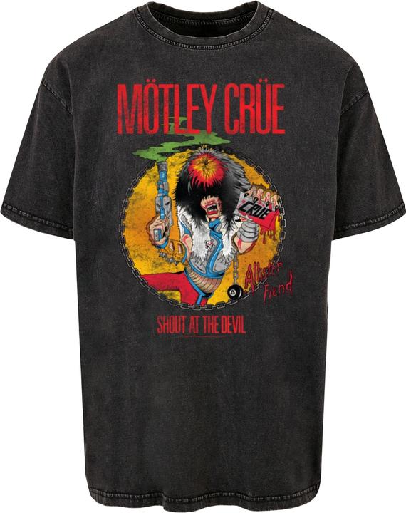 Actual product image Merchcode Motley Crue - Allister Fiend SATD Acid Washed Heavy Oversize Tee - 117721 (L)