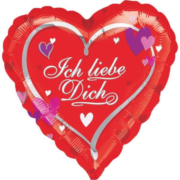 Produktbild Anagram Standard Herz Ich liebe Dich Folienballon verpackt (5 x)