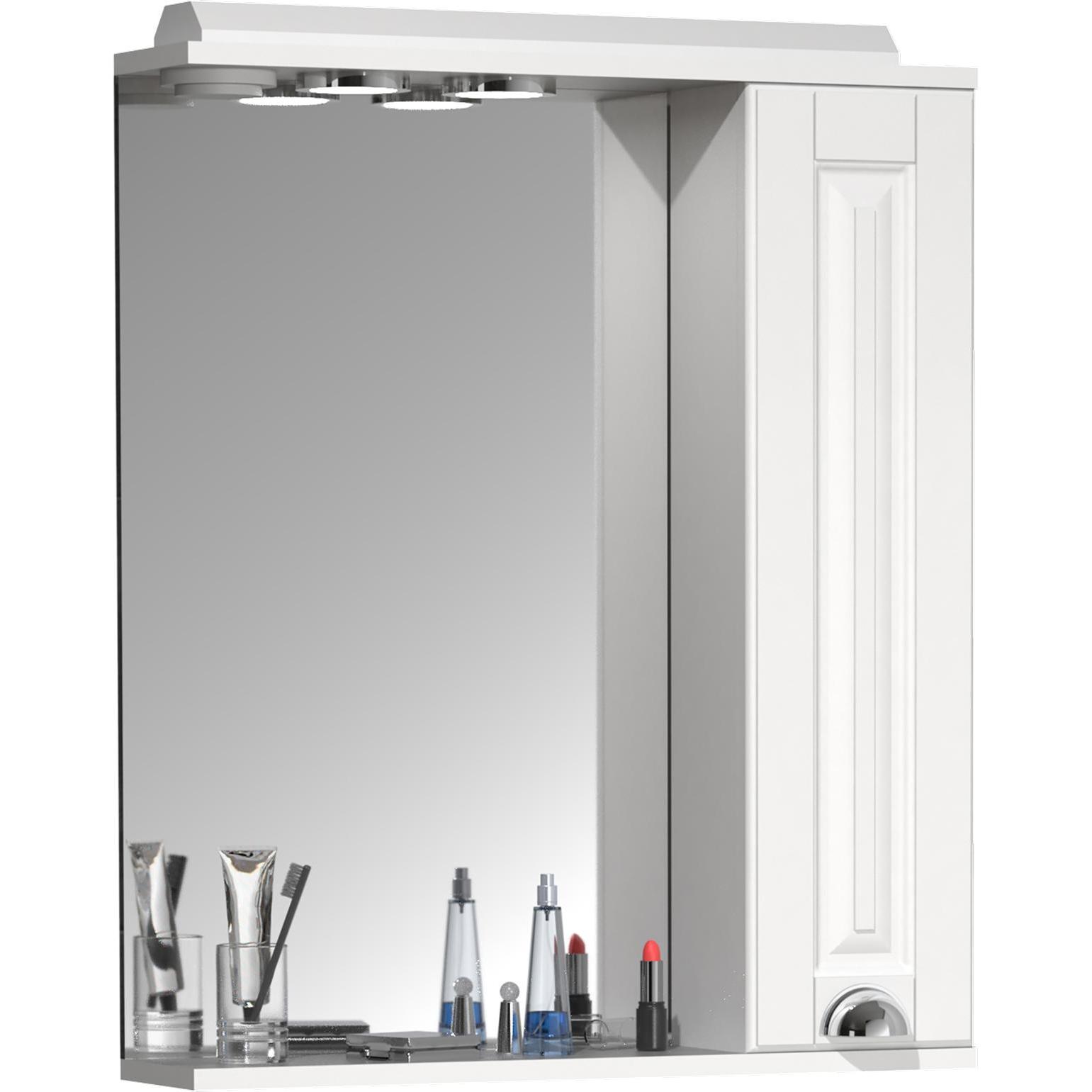 Thumbnail - VCM, Spiegelschrank, Badspiegel Wandspiegel 60 cm Hängespiegel Spiegelschrank Badezimmer Landhaus Drehtür Beleuchtung (6...