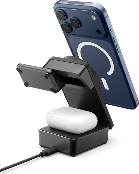 Image du produit Spigen Ładowarka indukcyjna Essential EF323MQ 3w1 25W Qi2.2 MagSafe czarny (25 W)