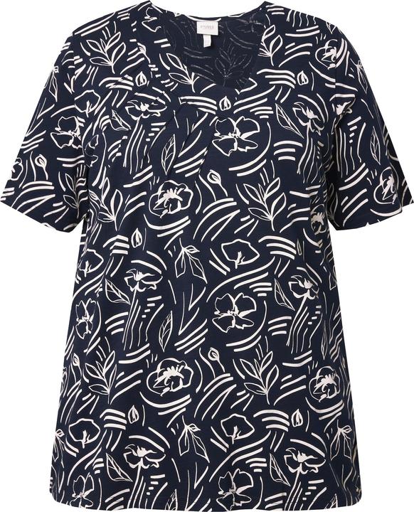 Immagine prodotto Ulla Popken Maglia dal taglio svasato con scollo a V, mezze maniche e cotone biologico (42, 44)