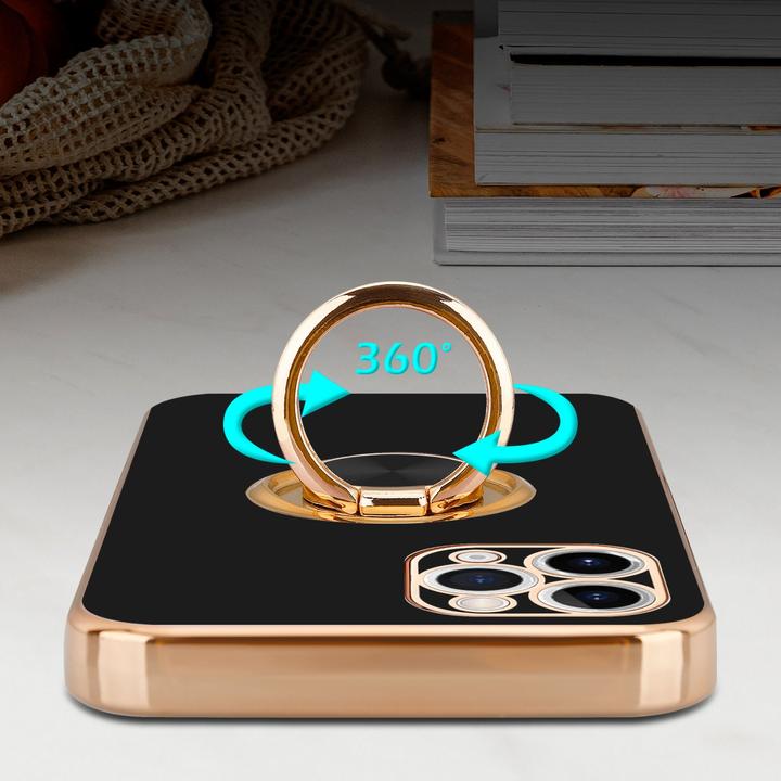 Produktbild Cadorabo Hülle für Apple iPhone 11 PRO MAX im TPU mit Kameraschutz und Ring LM089 Style (Apple iPhone 11 Pro Max)