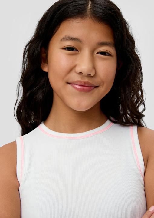 Produktbild S.Oliver T-Shirt Geripptes Tanktop mit Ziernähten (L)