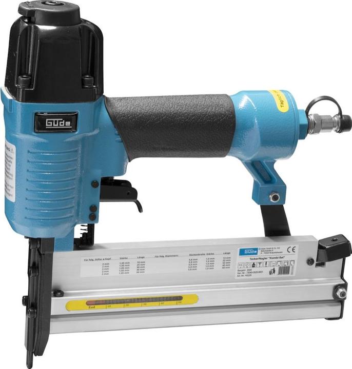Produktbild Güde Druckluft Klammergerät Nagler 6 bar IG 1/4" ( 40220 ) + Sicherheitsschlagsperre + Öl + 1500x