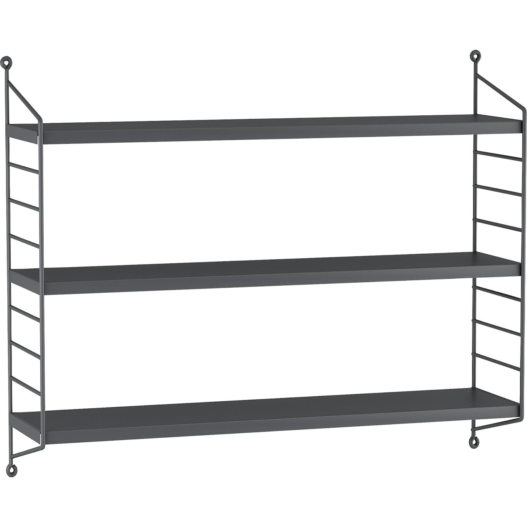 En.Casa, Regal, Modulares Wandregal Strängnäs 3er Set Dunkelgrau