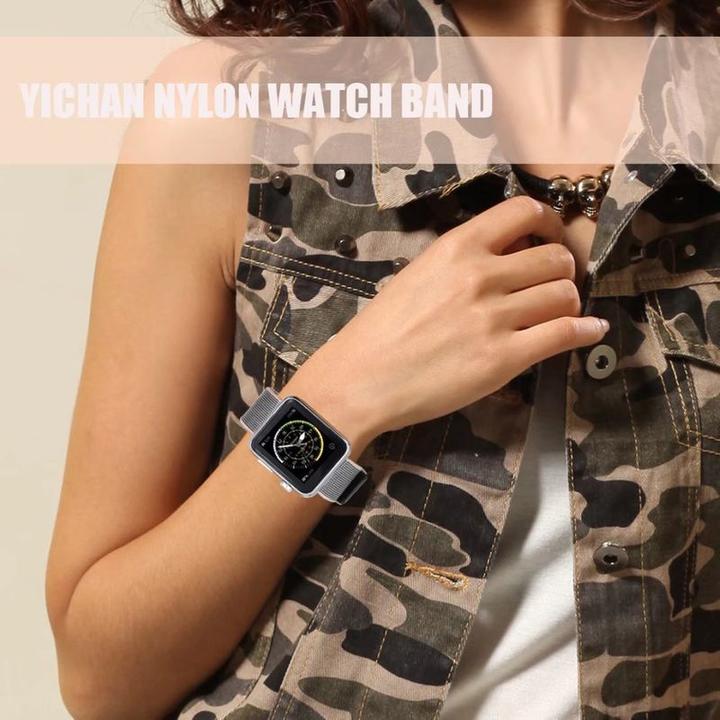 Immagine prodotto Hermex Apple Watch 44mm / 42mm cinturino in tessuto di nylon con fibbia a punta BIANCO (44 mm, 42 mm, Nylon)