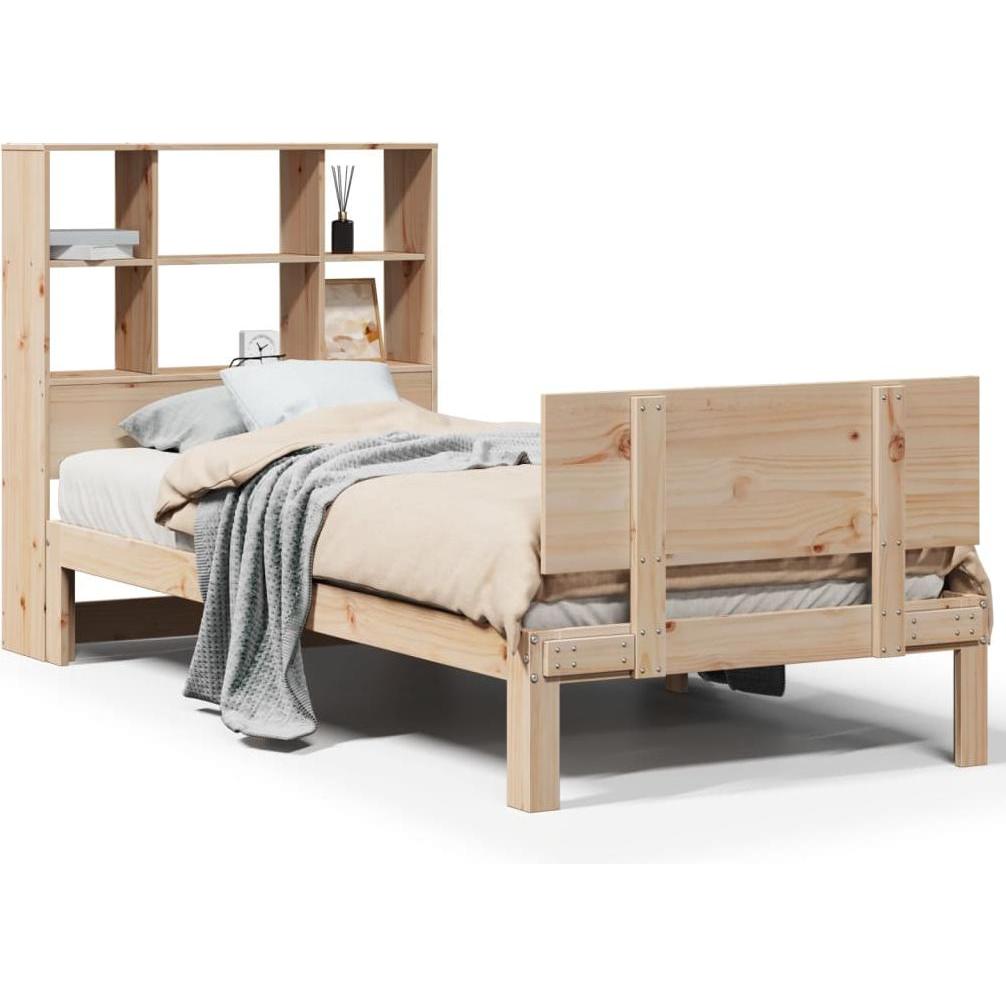 VidaXL, Bett, Massivholzbett Holzbett Bett mit Regal ohne Matratze 100x200cm Kiefer (100 x 200 cm)