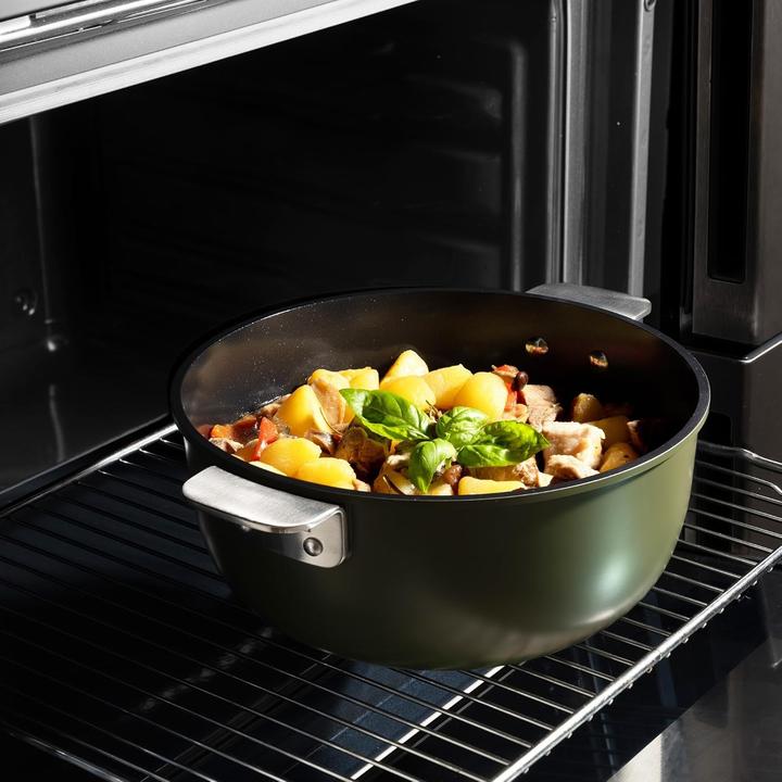 Produktbild MasterPRO Stapelbares 10-teiliges Kochset mit abnehmbarem Griff, keramischer Beschichtung und Thermo-Control (Bratpfanne, Grillpfanne, Kochtopf, Aluminiumguss)