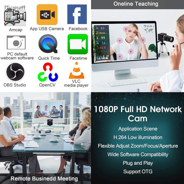 Actual product image ELP USB Webcam mit Optischem Zoom und Variablen Fokus (2 Mpx)