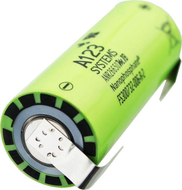 Actual product image A123 Systems Akku ANR26650M1B mit Lötfahnen U-Form, ungeschützt (1 pcs., 2500 mAh)