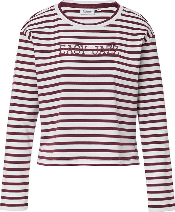 Produktbild Comma Sweatshirt Verkürztes Streifenshirt mit Frontprint (36)