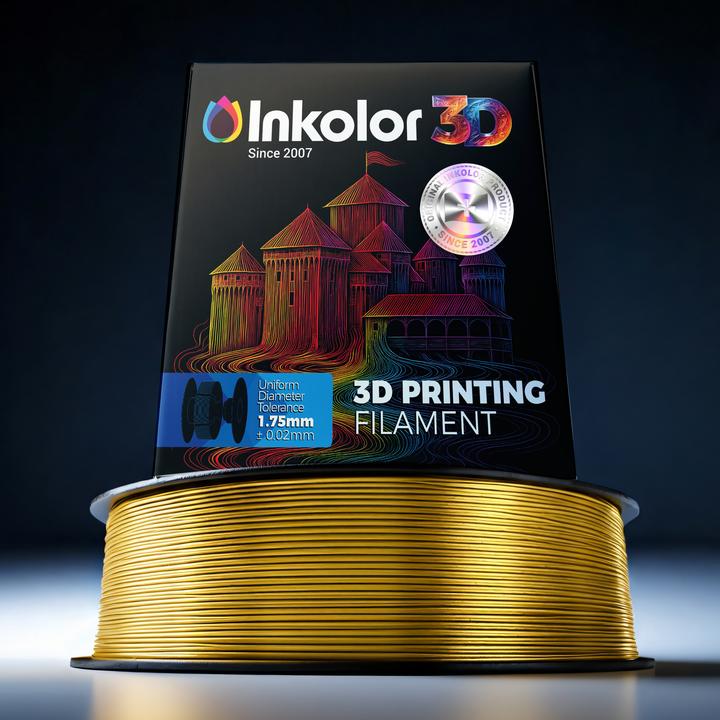 Immagine prodotto Inkolor 3D Filament Silk PLA+ Gold (PLA+, 1.75 mm, 1000 g)
