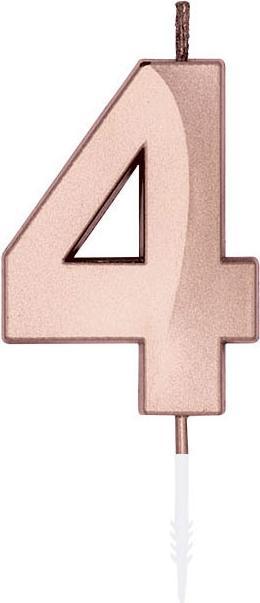 Produktbild Globos Europe Kuchenkerze 6 cm, metallisch roségold, Nr. 4