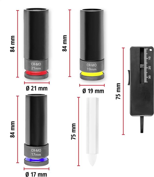 Produktbild Einhell Impact Stecknuss-Set, 109273, 5-teilig
