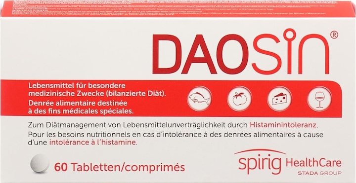 Image du produit Daosin Aliments en cas d'intolérance à l'histamine (60 pièce(s), Cachets, 39 g)