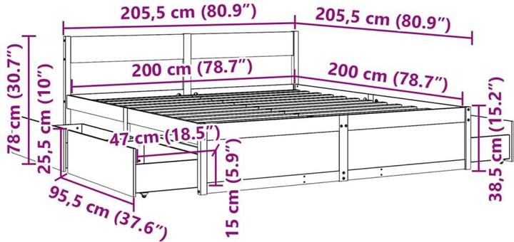 Image du produit vidaXL Bettgestell (200 x 200 cm)
