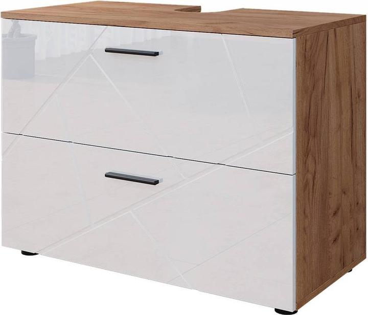 Weiss Hochglanz, Goldkraft Eiche