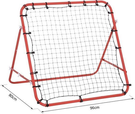 Actual product image Swisshandel24 Rebounder Football Rebound wall Goal Net for football Adjustable angle Red+Black 96 x 80 x 96