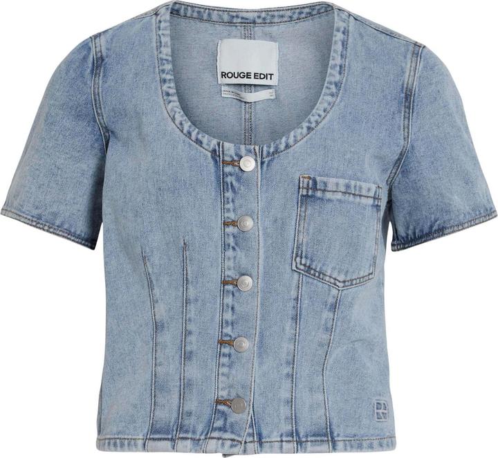Image du produit Rouge Edit Denim Oberteil mit kurzen Ärmeln (40)