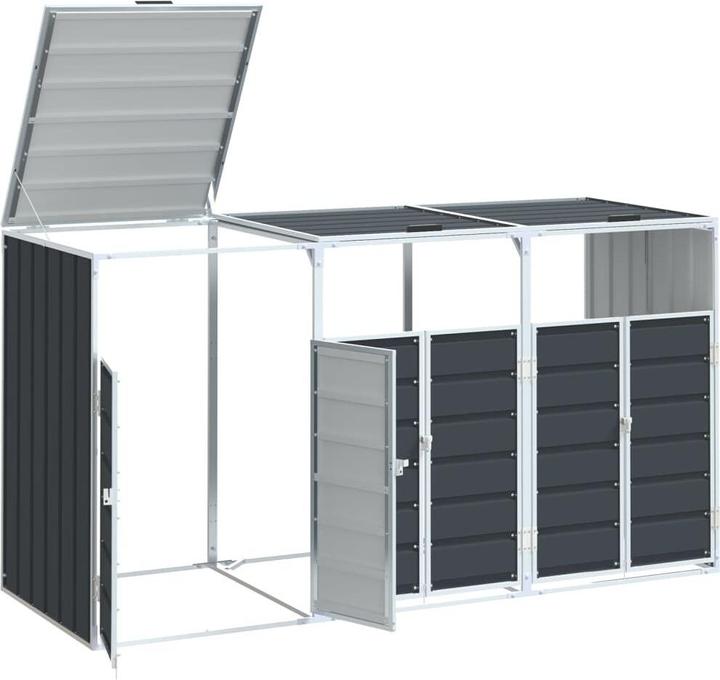 Image du produit vidaXL Abri à poubelles pour 3 tonnes Anthracite 216x81x115 cm Acier