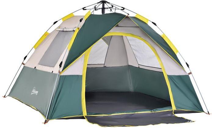 Swisshandel24 Zelt fr 3 Personen, Campingzelt mit Heringen, Kuppelzelt,  Polyester, Grn, 205 x 195 x 135 cm (Kuppelzelt, Wurfzelt, 3.20 kg, 3  Personen)
