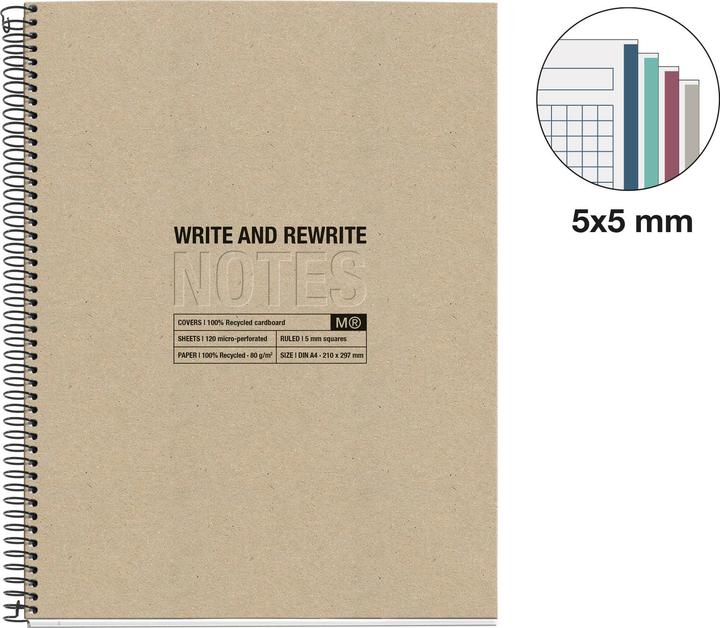 Actual product image Miquelrius Message Notebook (A4, Checked, Hardcover)