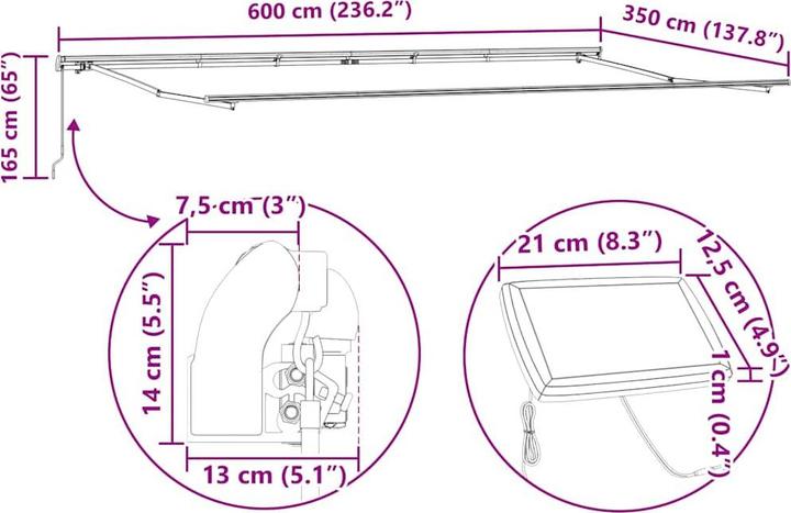 Produktbild vidaXL Markisenrahmen (3.50 m)