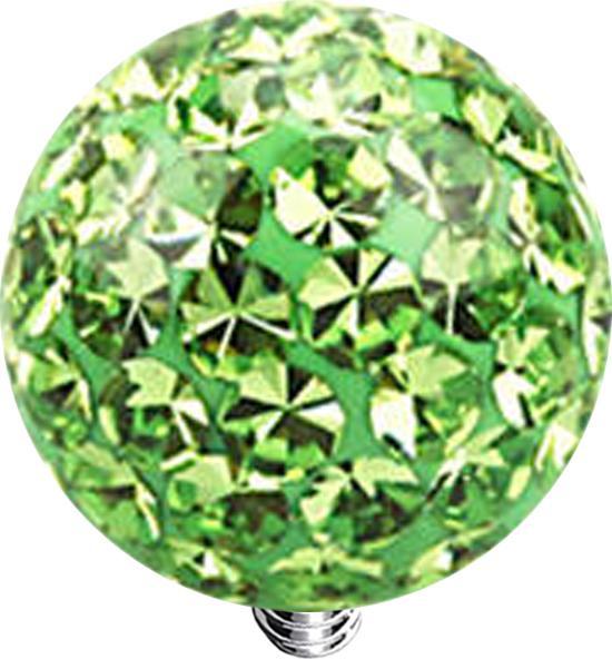 Produktbild Star Piercing Dermal Anchor Kristall Kugel hellgrün Epoxy Schutzschicht (ohne Messing, Chirurgenstahl 316L)