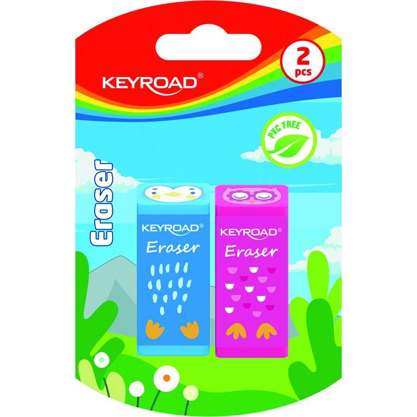 Keyroad, Korrekturmittel, Radiergummi, tiere, 2 stk., blister, farbmischung