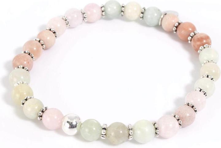 Actual product image Balibay Mirenda (18 cm, Gemstone, Moonstone, 925 Sterling silver, Rose quartz, Morganite)