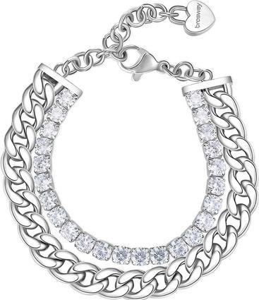 Produktbild Brosway Double steel bracelet with zircons Desideri BEI071