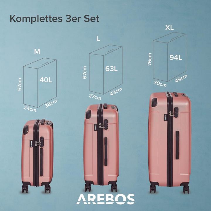 Actual product image Arebos Premium hard shell case (94 l)