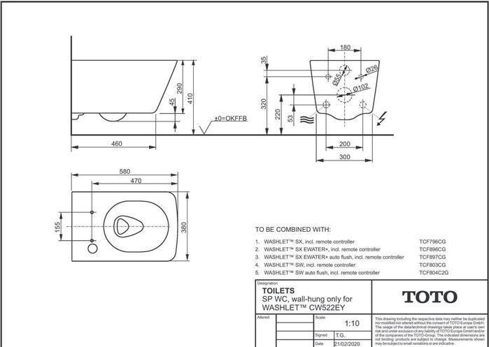 Immagine prodotto TOTO SP WC sospeso senza bordo profondo per SX e SW Washlet bianco