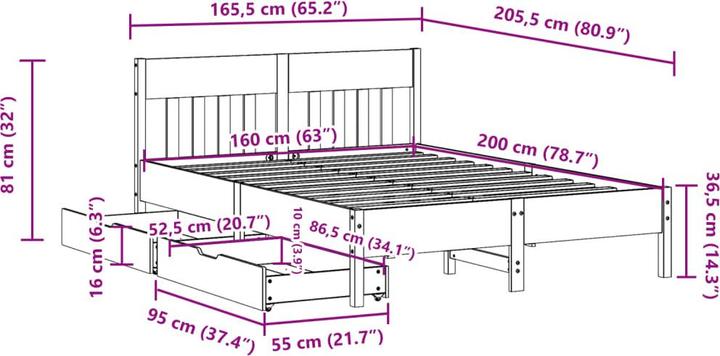 Image du produit vidaXL Bettgestell (160 x 200 cm)
