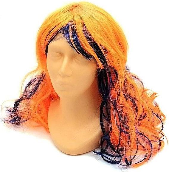 Orangefarbene Perücke mit Highlights