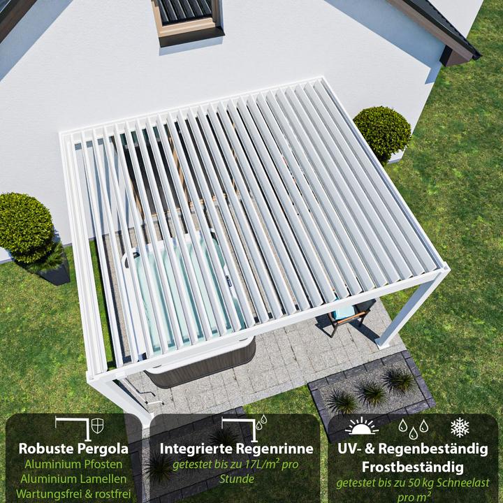 Actual product image Weide Wall pergola Deluxe Plus 3.6x4m White (400 cm, 360 cm)