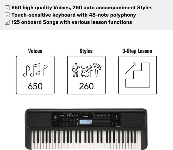 Produktbild Yamaha PSR-E383 (61 Tasten)