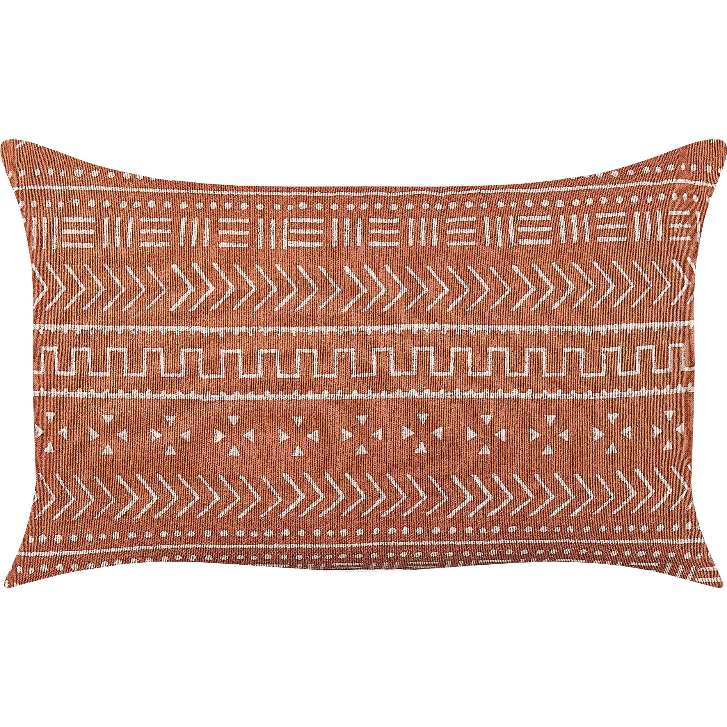 Beliani, Dekokissen, Lumarko Dekokissen Geometrisches Muster 35 x 55 cm Orange ORLAYA. (55 x 35 cm)