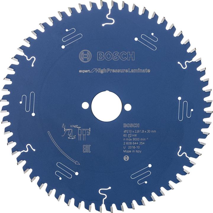 Actual product image Bosch Professional Zubehör Circular saw blade Expert for High Pressure Laminate, 210 x 30 x 2.8 mm, 60
