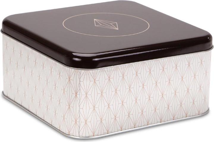 Immagine prodotto Städter Vanilla Diamonds, biscottiera quadrata in latta colorata di circa 16,5 x 16,5 x 8 cm