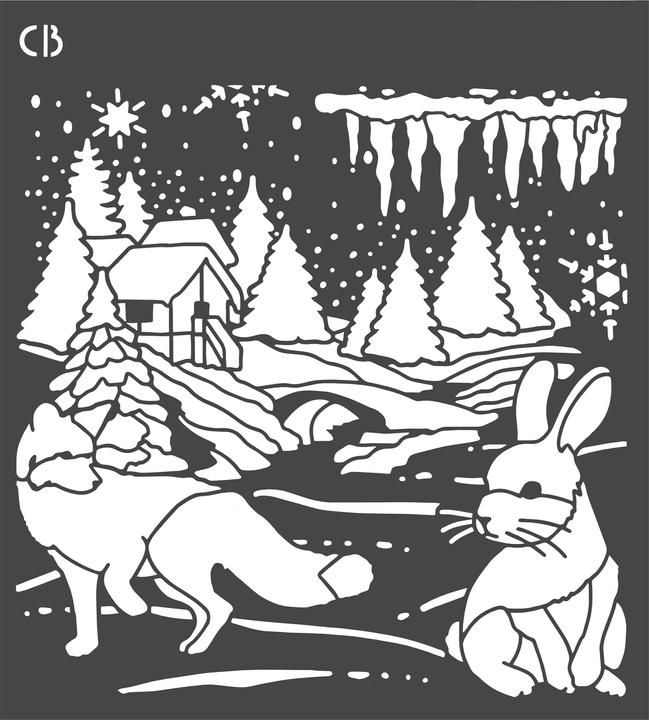 Produktbild Ciao Bella Schablone "Nordic landscape", 24 x 22 cm