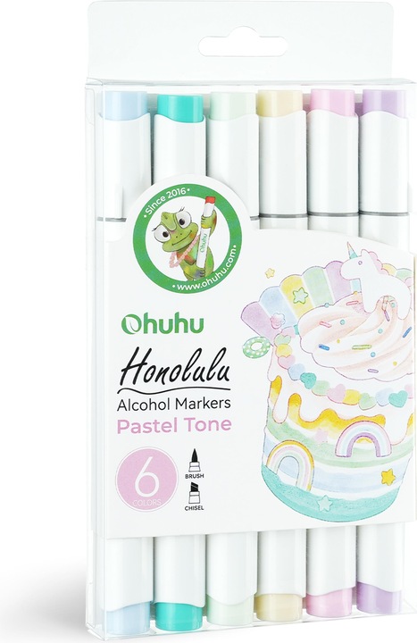 Actual product image Ohuhu Honolulu art markers (6 pcs.) - pastel colours (Pastel shades, 6 x)