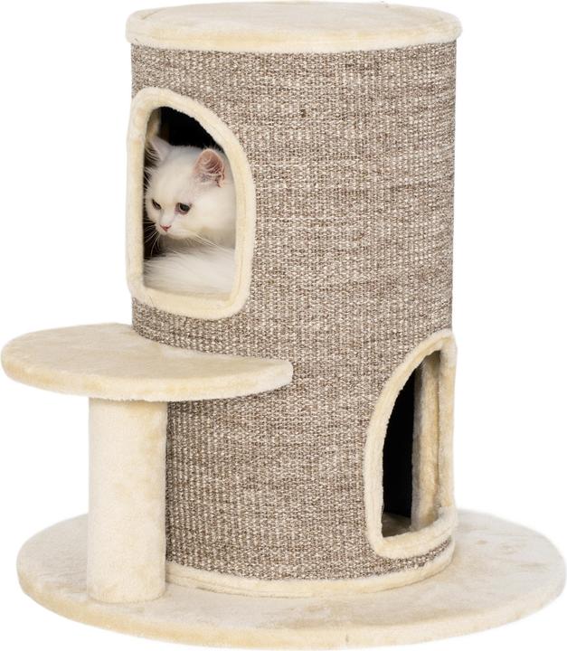 Produktbild PawHut Kratztonne Spanplatte, Polyester Beige+Braun (61 cm, Beige+Braun)