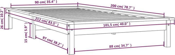 Image du produit vidaXL Bettrahmen (90 x 200 cm)
